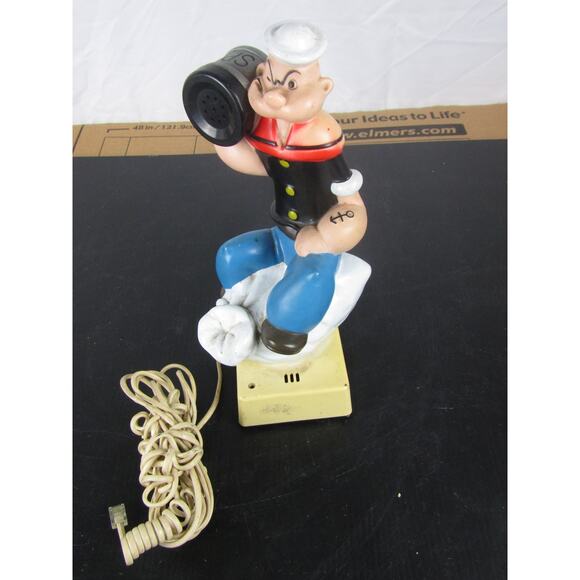 Popeye the Sailor Corded Landline Phone 1982 COM VU I Novelty Telephone - Picture 1 of 8
